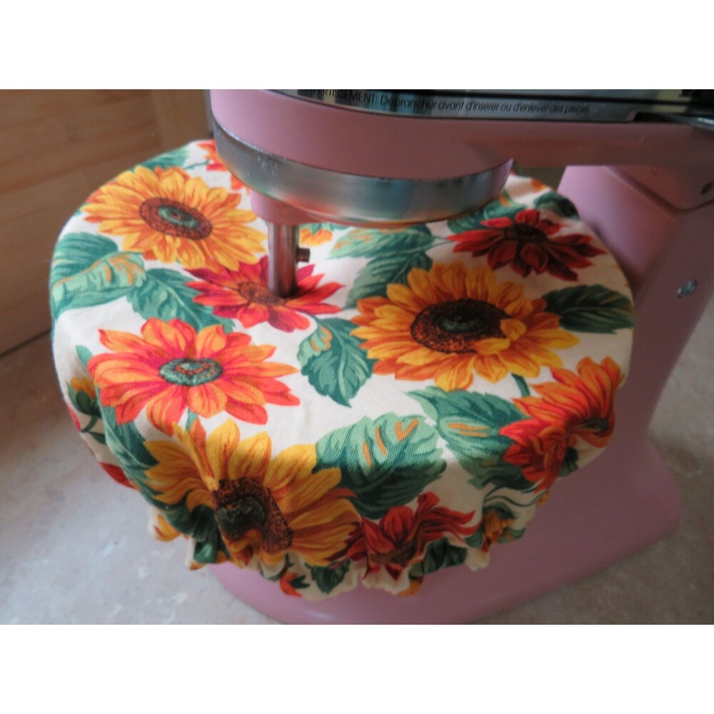 Kitchenaid Bowl Cover Reversible Sunflowers and Red Gingham Mixer Bowl Cover